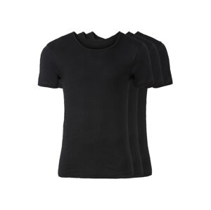 LIVERGY® Pánské spodní triko, 3 kusy (7/XL, černá , kulatý výstřih)