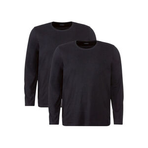 LIVERGY® Pánské triko s dlouhými rukávy XXL, 2 ku (adult#male, 3XL(64/66), černá)