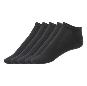 LIVERGY® Pánské nízké ponožky s BIO bavlnou, 5 párů  (43/46, černá)