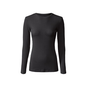 esmara® Dámské triko s dlouhými rukávy  (adult#female, L (44/46), černá)