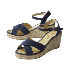 esmara® Dámské sandály na klínku (38, navy modrá)
