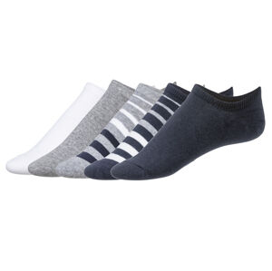 LIVERGY® Pánské nízké ponožky (43/46, šedá / bílá / navy modrá)