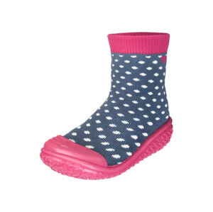 Playshoes Dětské vodní protiskluzové ponožky (22/23, džínově modrá / bílá puntíkovaná)