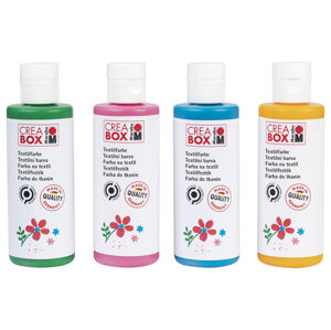Marabu CREABOX Sada barev pro děti, 4 kusy (textilní barvy)