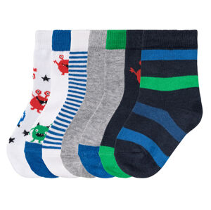 lupilu® Chlapecké nízké ponožky s BIO bavlnou, 7 párů (19/22, šedá/modrá/bílá/vzorovaná)