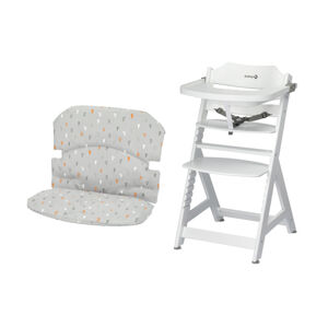 Dětská rostoucí jídelní židlička Toto se sedákem, bílá, šedá