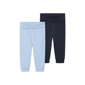 lupilu® Dětské kalhoty "Jogger" s BIO bavlnou, 2 kusy (74/80, světle modrá / navy modrá)