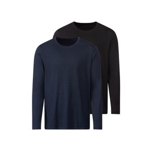 LIVERGY® Pánské triko s dlouhými rukávy (M (48/50), tmavě modrá / černá)