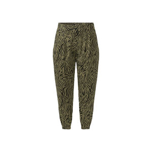 esmara® Dámské letní kalhoty XXL (3XL(56/58), zelená/vzorovaná)
