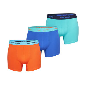 Happy Shorts Pánské boxerky, 3 kusy (XXL, oranžová/modrá)