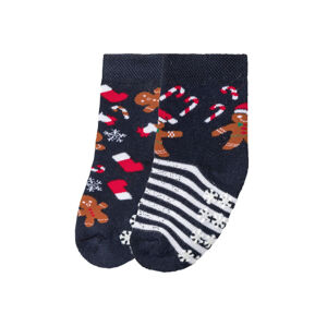 lupilu® Chlapecké vánoční ponožky, 2 páry (child 2 years onwards#male, 19/22, pruhy / navy modrá)