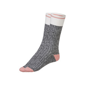 Domácí hřejivé ponožky (39/42, šedá / světle růžová)