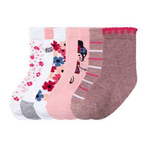 lupilu® Dívčí ponožky s BIO bavlnou, 7 párů  (31/34, růžová / bílá vzorovaná)