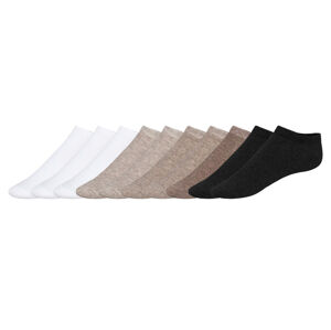 esmara® Dámské nízké ponožky s BIO bavlnou, 10 párů (39/42, bílá/černá/béžová)