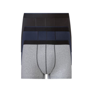 LIVERGY® Pánské boxerky, 3 kusy (4/S, černá / tmavě modrá / šedá)