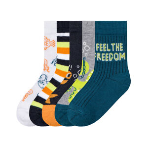 lupilu® Chlapecké ponožky s BIO bavlnou, 5 párů  (27/30, šedá / bílá / navy modrá)