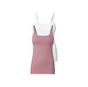 esmara® Dámský top na kojení s BIO bavlnou, 2 kusy (XL (48/50), růžová/bílá)