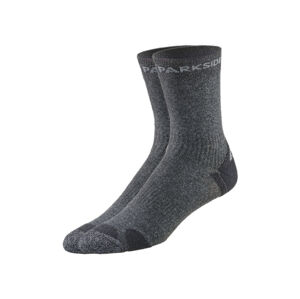 PARKSIDE® Pánské pracovní ponožky, 2 páry (43/46, šedá/černá)