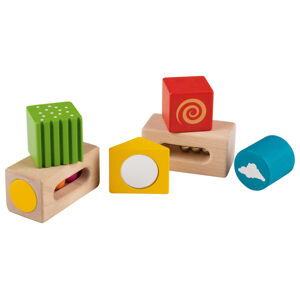 Playtive Dřevěná výuková hra Montessori (senzorické stavební kameny)