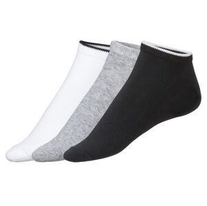LIVERGY® Pánské nízké ponožky, 3 páry (43/46, bílá / navy modrá / šedá)