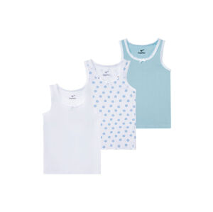 lupilu® Dívčí košilka s BIO bavlnou, 3 kusy (child#female#ne, 110/116, bílá/modrá)
