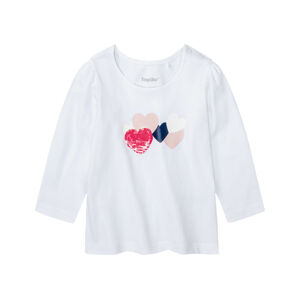 lupilu® Dívčí triko s dlouhými rukávy (child#female#ne, 86/92, bílá)