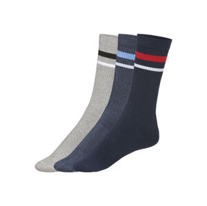 LIVERGY® Pánské tenisové ponožky, 3 páry (43/46, modrá)
