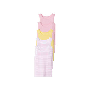 lupilu® Dívčí nátělník s BIO bavlnou, 5 kusů (98/104, růžová/bílá/žlutá)