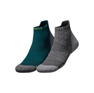 CRIVIT Pánské běžecké ponožky, 2 páry (45/46, tyrkysová/šedá/zelená)