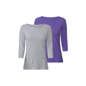 esmara® Dámské triko s 3/4 rukávy (XL (48/50), fialová/šedá)