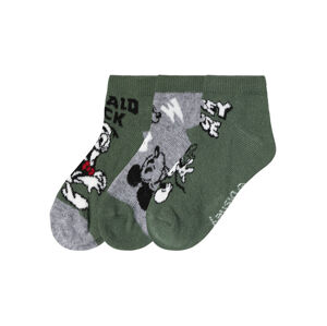 Dětské nízké ponožky, 3 páry (23/26, Donald Duck / Mickey Mouse / khaki)