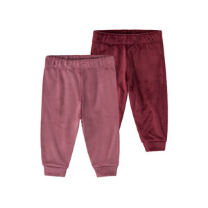 lupilu® Dívčí kalhoty "Jogger", 2 kusy (74/80, růžová / vínově červený)