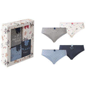 Happy Shorts Dámské kalhotky s vánočním motivem, 4 kusy (adult#female#ne#briefs, L, šedá)