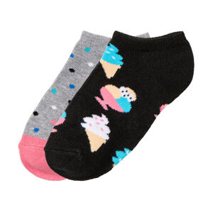 Dětské ponožky, 2 páry (31/34, puntíky/zmrzlina)