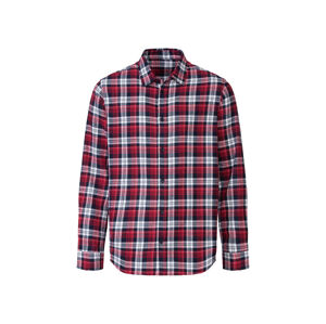 LIVERGY® Pánská volnočasová košile (M (39/40), kostka / červená / navy modrá / bílá)
