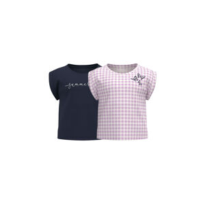 lupilu® Dívčí triko BIO, 2 kusy (child#female#ne, 110/116, námořnická modrá/šeříková)