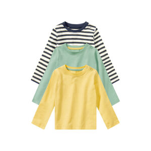 lupilu® Dětské triko s dlouhými rukávy BIO, 3 ku (baby/infant#Žádný údaj, 74/80, pruhy/zelená/žlutá)