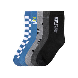 pepperts!® Chlapecké ponožky s BIO bavlnou, 5 párů  (39/42, šedá / tmavě šedá / modrá / černá)
