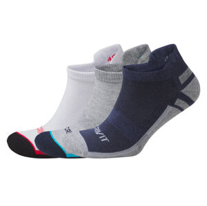 CRIVIT Pánské nízké ponožky, 3 páry (39-40, červená / modrá / šedá pruhy)