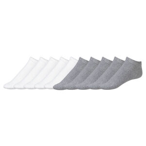 LIVERGY® Pánské nízké ponožky, 10 párů  (43/46, bílá/šedá)