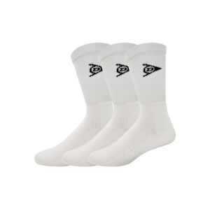 DUNLOP Dámské / Pánské sportovní ponožky, 3 páry (43/46, bílá)