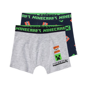 Minecraft Chlapecké boxerky, 2 kusy (158/164, šedá / navy modrá)