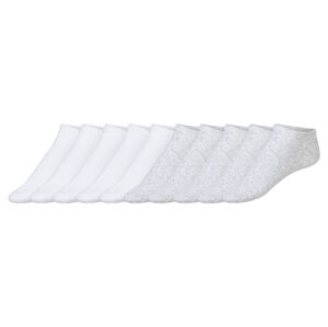 esmara® Dámské nízké ponožky, 10 párů  (39/42, bílá / světle šedá)
