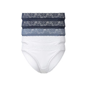 esmara® Dámské krajkové kalhotky, 5 kusů (S (36/38), navy modrá / modrá / bílá)