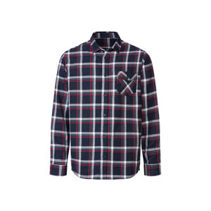 LIVERGY® Pánská volnočasová košile (M (39/40), kostka / navy modrá / červená / bílá)