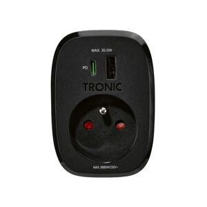 TRONIC® Zásuvkový USB adaptér  (černá)