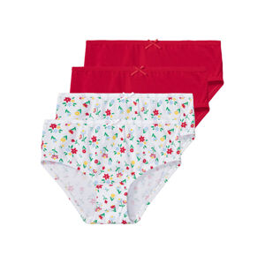 lupilu® Dívčí kalhotky s BIO bavlnou, 4 kusy (122/128, červená/bílá)