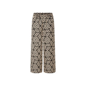 esmara® Dámské lněné culotte kalhoty (38, vzorovaná/černá/béžová)