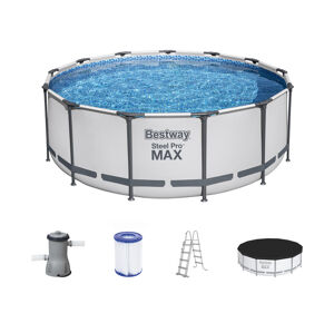 Bestway Bazén s ocelovým rámem Steel ProMAX™ s filtračním zařízením a bezpečnostními schůdky, Ø 3,96 x 1,22 m