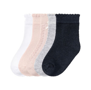 lupilu® Dívčí ponožky s BIO bavlnou, 5 párů (19/22, lila fialová / šedá / námořnická modrá / bílá)